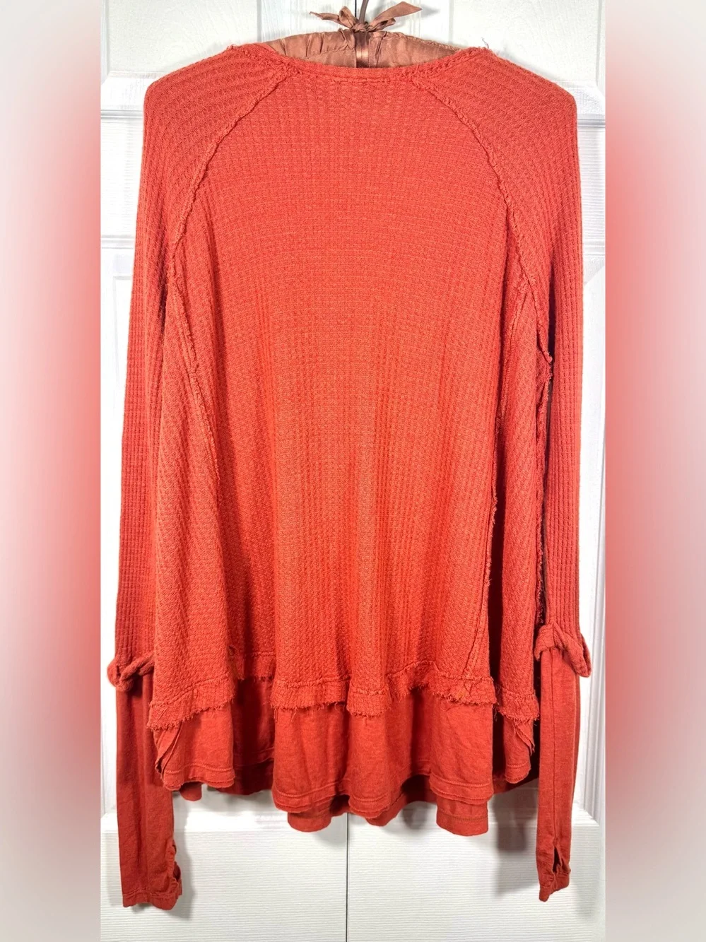 Free People We The Free Laguna Thermal Top Rust Orange oversized XS